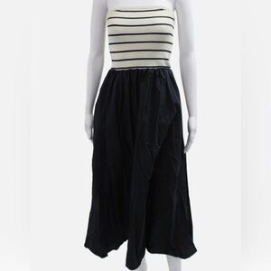 NWT Moon River Strapless Black and White Midi Dress